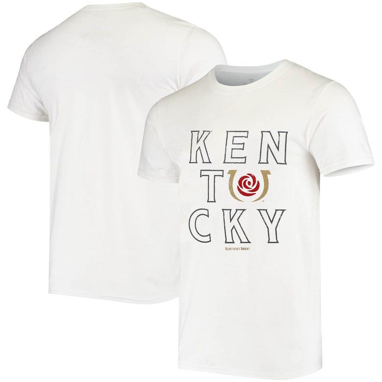 Ahead White Kentucky Derby Horseshoe Rose T-shirt