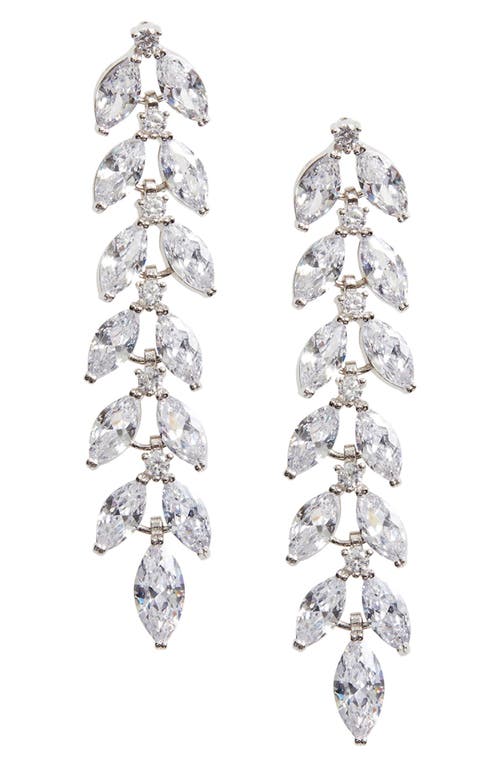 SAVVY CIE JEWELS Sterling Silver Marquise Drop Earrings in White at Nordstrom