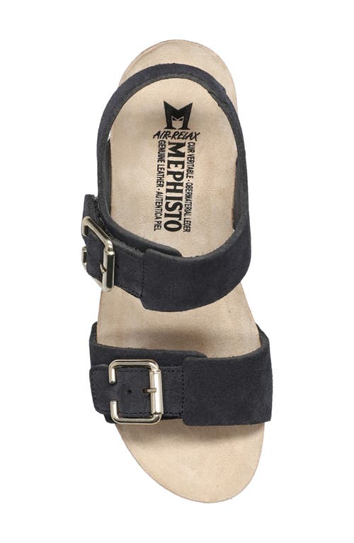 Mephisto Lissandra Platform Wedge Sandal In Deep Blue