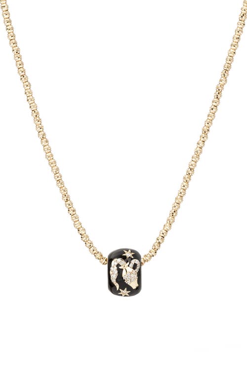 Adina Reyter Diamond Zodiac Pendant Necklace in Yellow Gold /Aquarius at Nordstrom, Size 16
