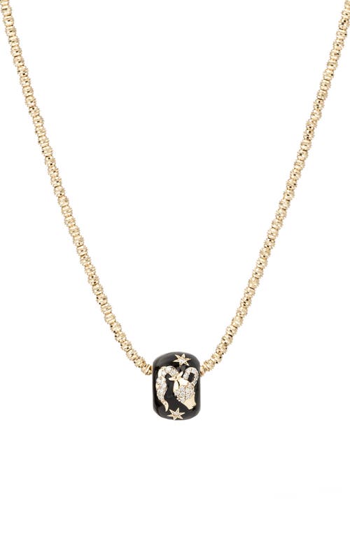 Adina Reyter Diamond Zodiac Pendant Necklace In Yellow Gold/aquarius