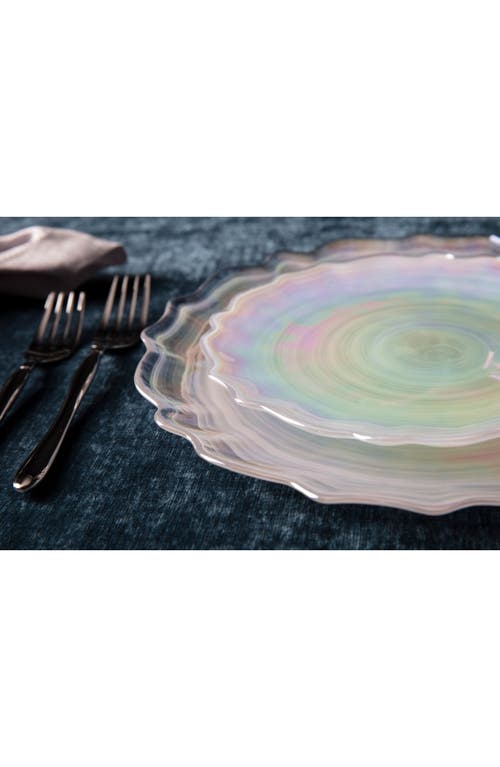 Fortessa Lorelei Set Of 4 Iridescent Charger Plates In Clear