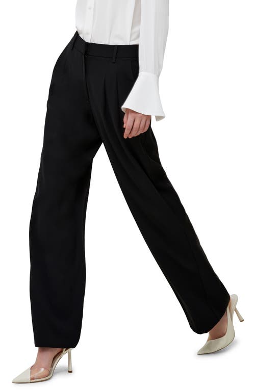 French Connection Harrie Wide Leg Suiting Pants In Blackout