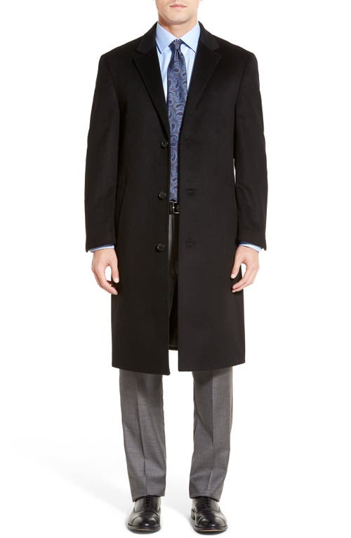 Sheffield Classic Fit Wool & Cashmere Overcoat in Black