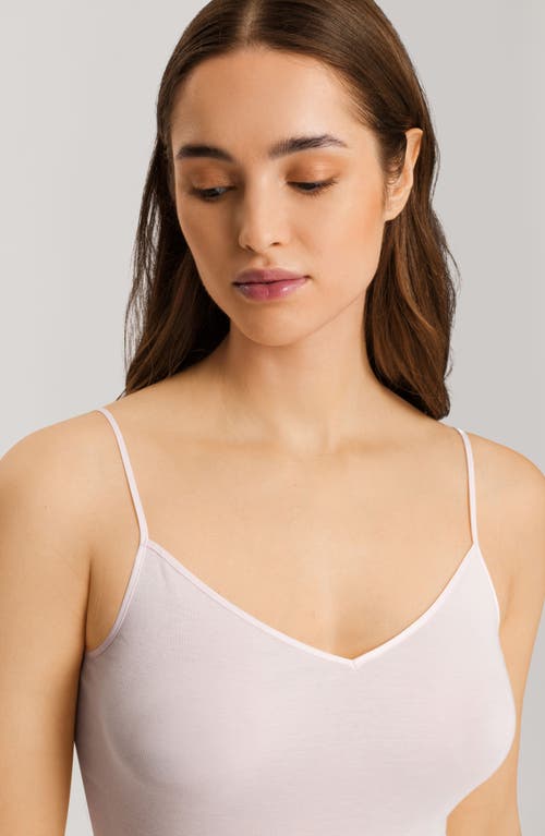 Shop Hanro Seamless V-neck Cotton Camisole In 1347 - Honeydew