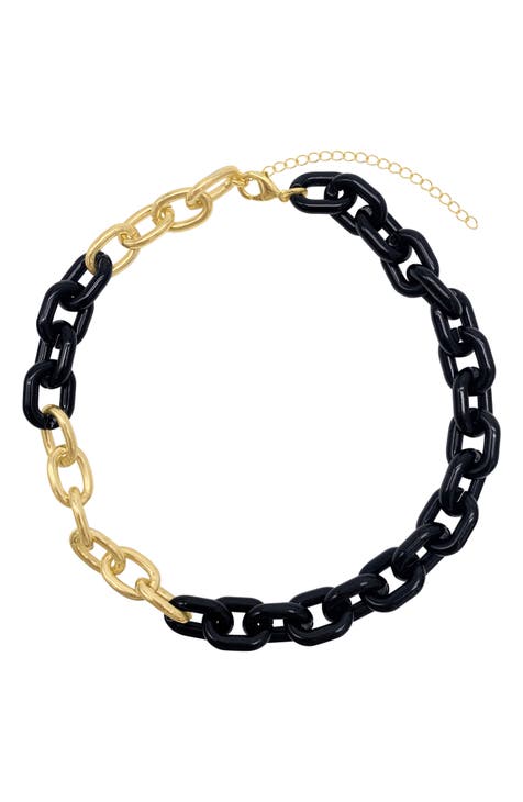 Two-Tone Oversized Link Chain Necklace