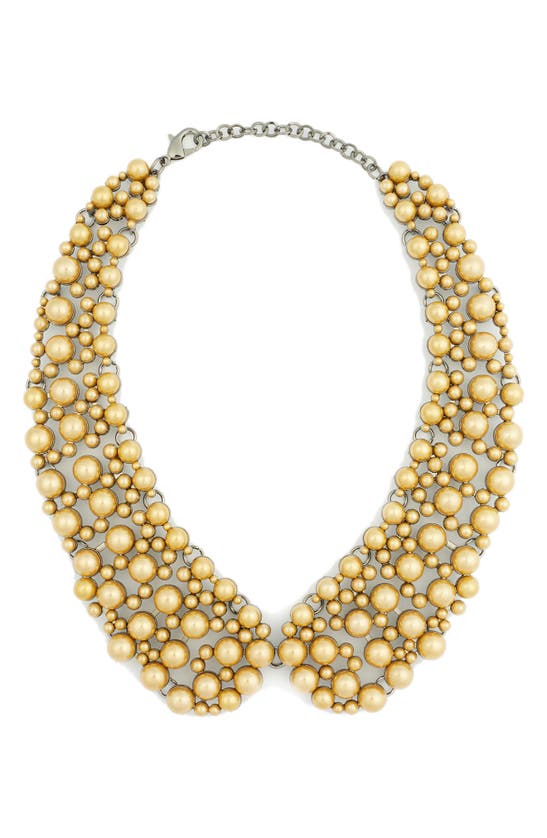 Shop Eye Candy Los Angeles Diana Imitation Pearl Collar Necklace In Taupe