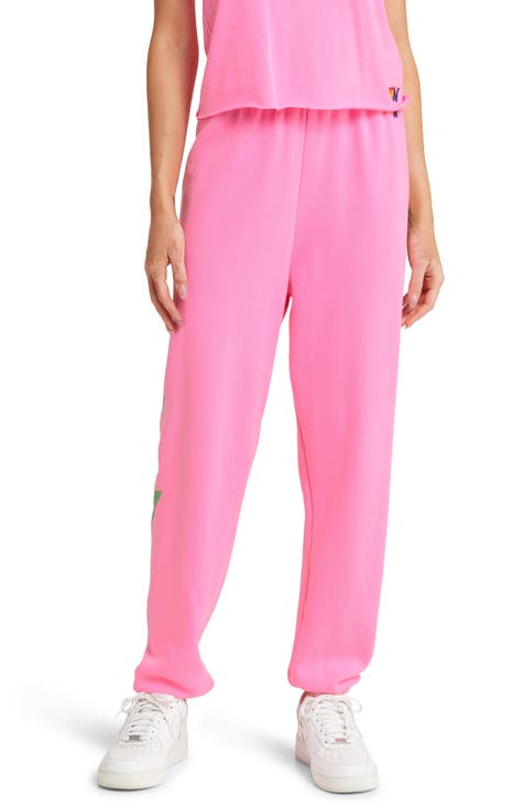 Women's Pink High-Waisted Pants & Leggings