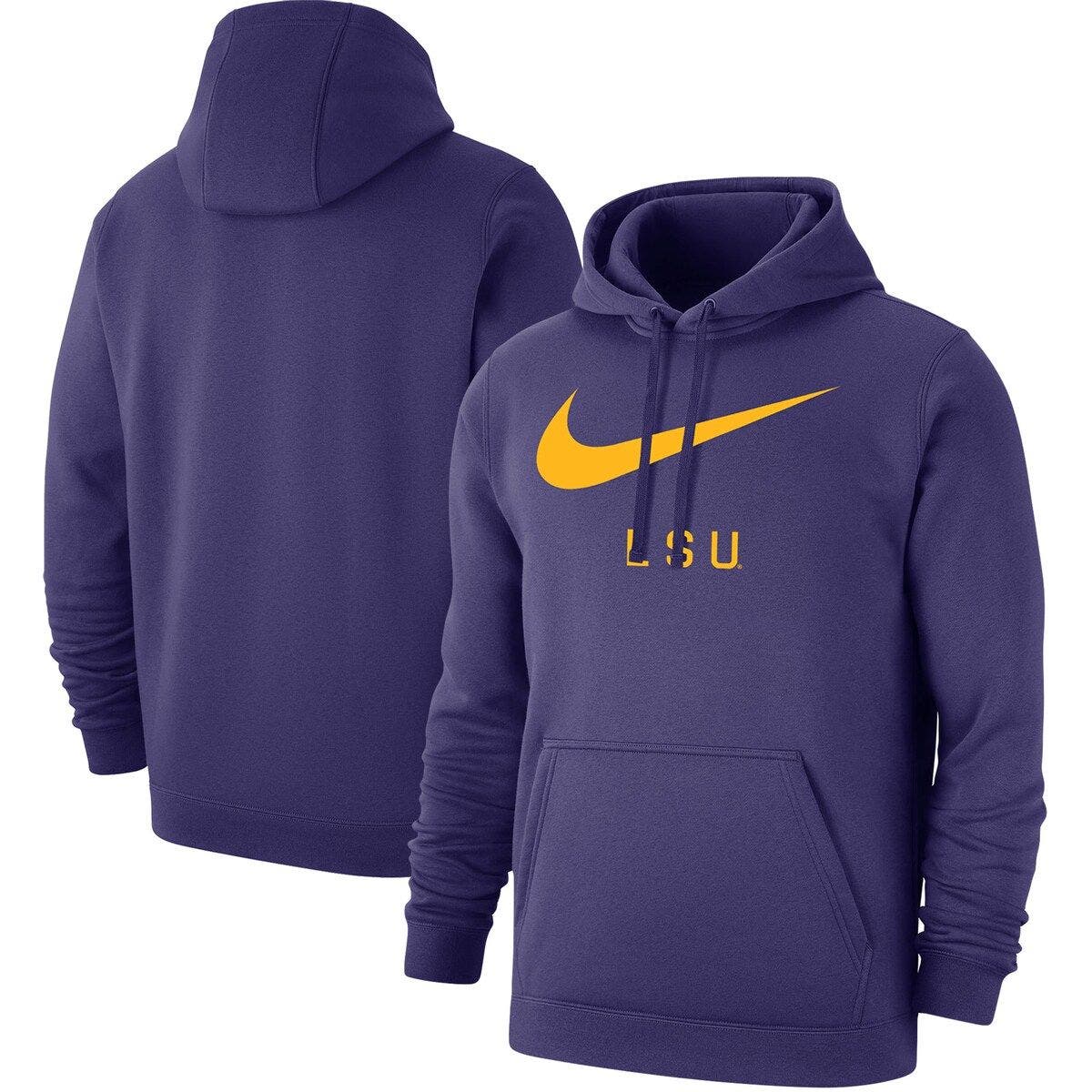 Elite Fan Shop LSU Tigers Retro Hooded Sweatshirt Charcoal