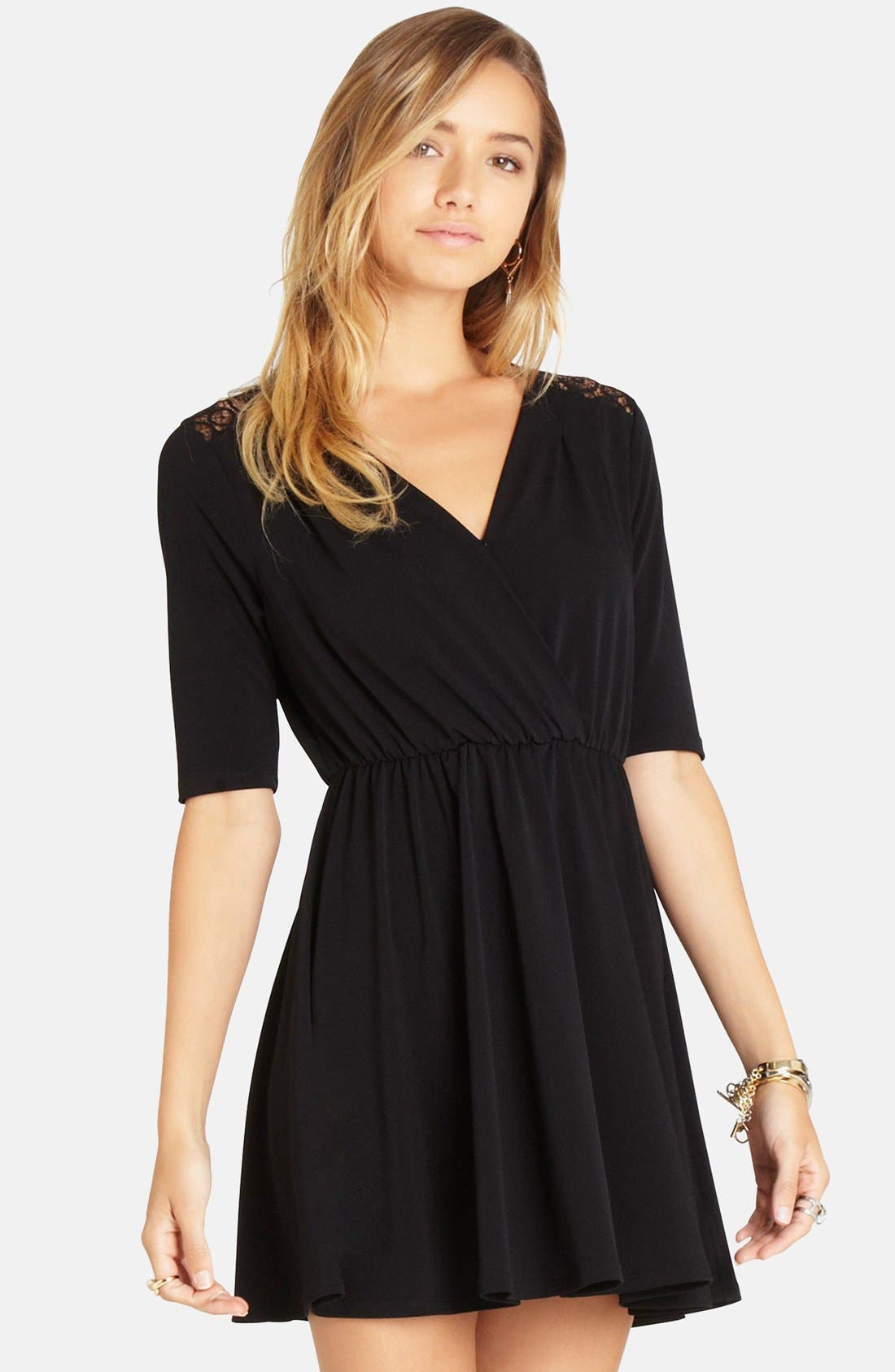 BCBGeneration Faux Wrap Skater Dress Nordstrom
