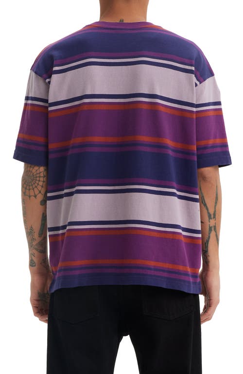 Shop Levi's Skate Stripe Cotton T-shirt In Grape Royale Stripe Purple/red