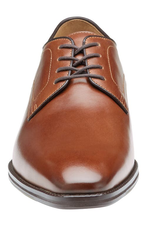 Johnston & Murphy Sullivan Plain Toe Derby In Tan Italian Calfskin