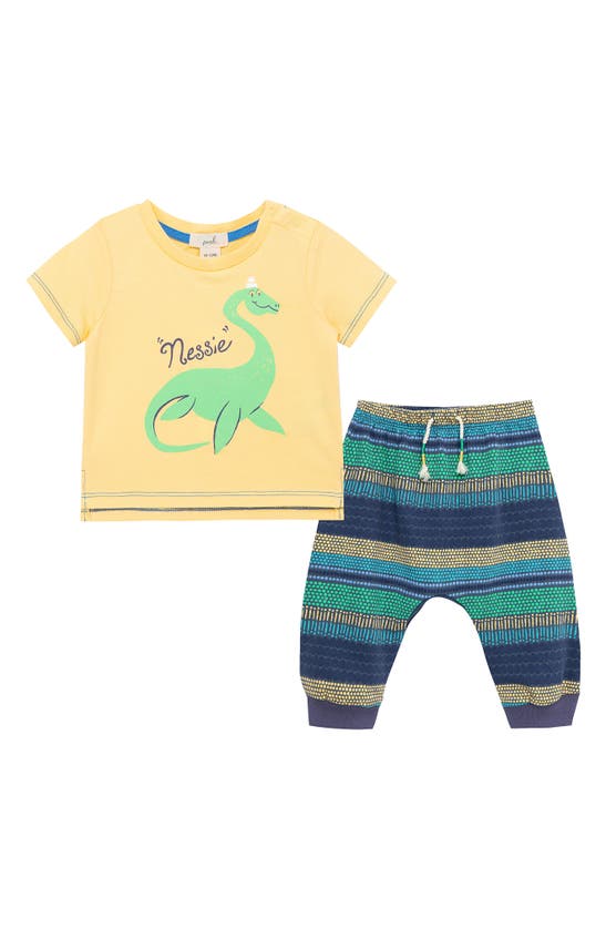 Peek Essentials Babies' Nessie I'm Magical Graphic Tee & Pants Set In Yellow