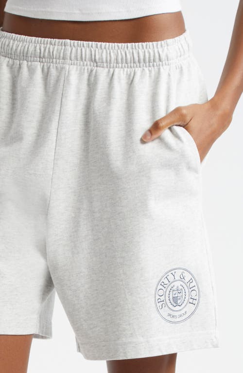 Shop Sporty And Rich Sporty & Rich Connecticut Crest Gym Shorts In Heather Gray