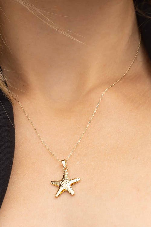 Shop Oradina 14k Yellow Gold Queen Starfish Pendant Necklace