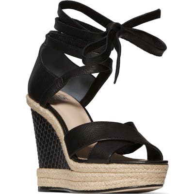 Paige Talia Wedge Ankle Wrap Sandal- Black