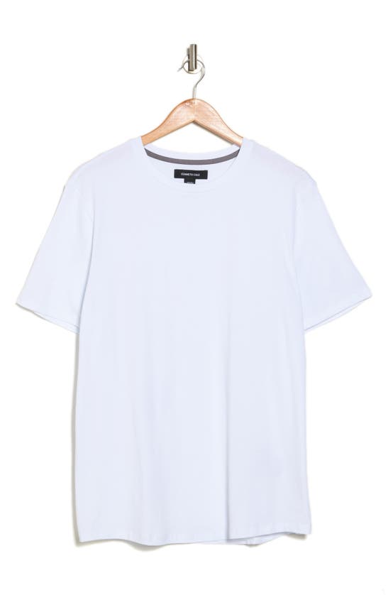 Shop Kenneth Cole Crewneck Stretch Cotton T-shirt In White