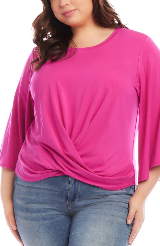 Shop Karen Kane Twist Front Top In Dark Pink