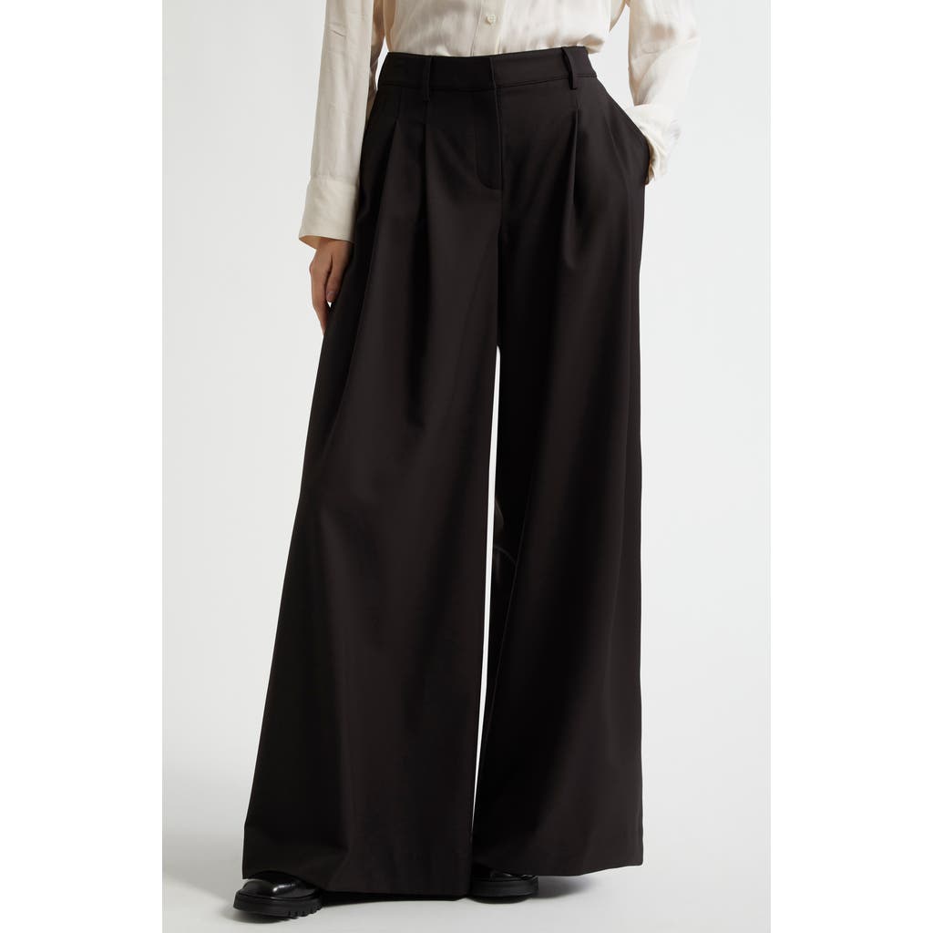 Twp Womens Dark Spruce Avery Wide-leg Wool Trousers In Chocolate