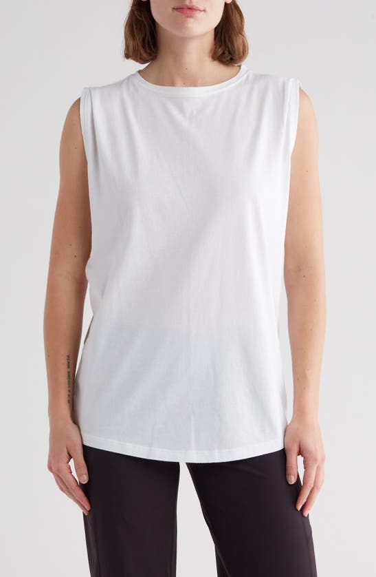 Z By Zella Vintage Wash Relaxed Tank In White