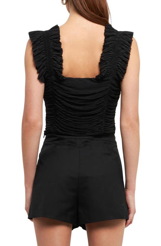 Endless Rose Ruffle Pleat Crop Tank In Black