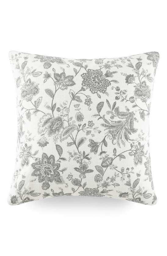 Ienjoy Home Jacobean Floral Cotton Throw Pillow In Gray
