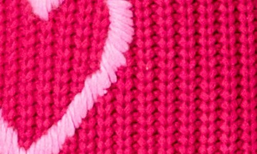 English Factory Heart Stitch Sweater In Fuchsia/pink