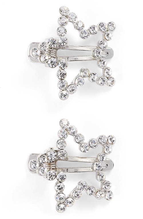 Tasha Twinkle Star 2-Pack Hair Clips in Silver at Nordstrom