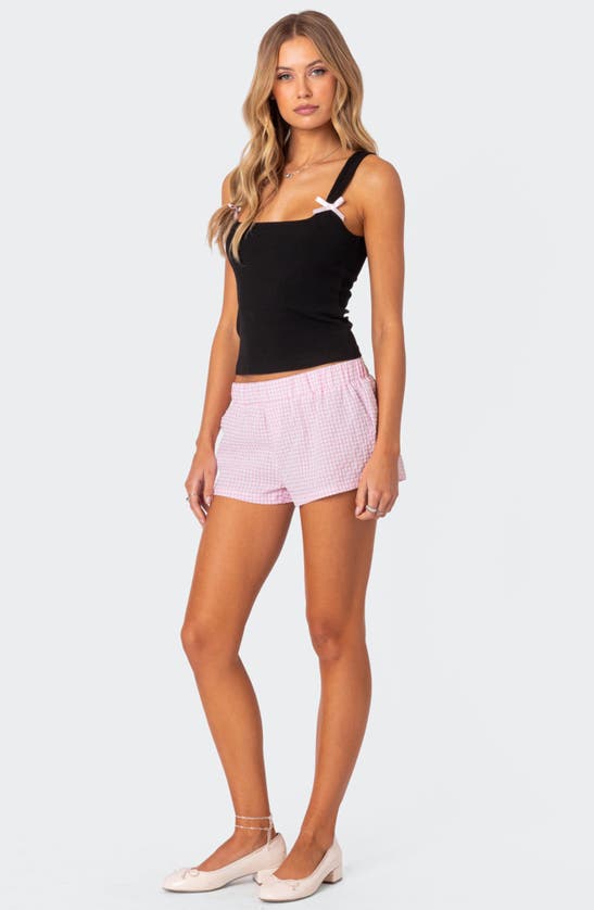 Shop Edikted Lola Bow Rib Tank In Black