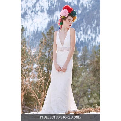 Willowby Woodrose Lace Gown, Size IN STORE ONLY - Ivory