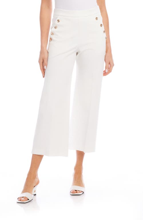 Neptune Faux Button Detail Crop Pants in Off White
