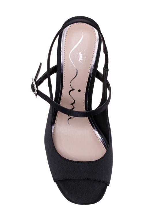 Nina Simeon Slingback Peep Toe Platform Sandal In Black