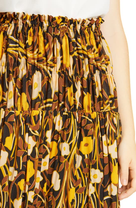 REBECCA TAYLOR FLORAL TIERED SKIRT