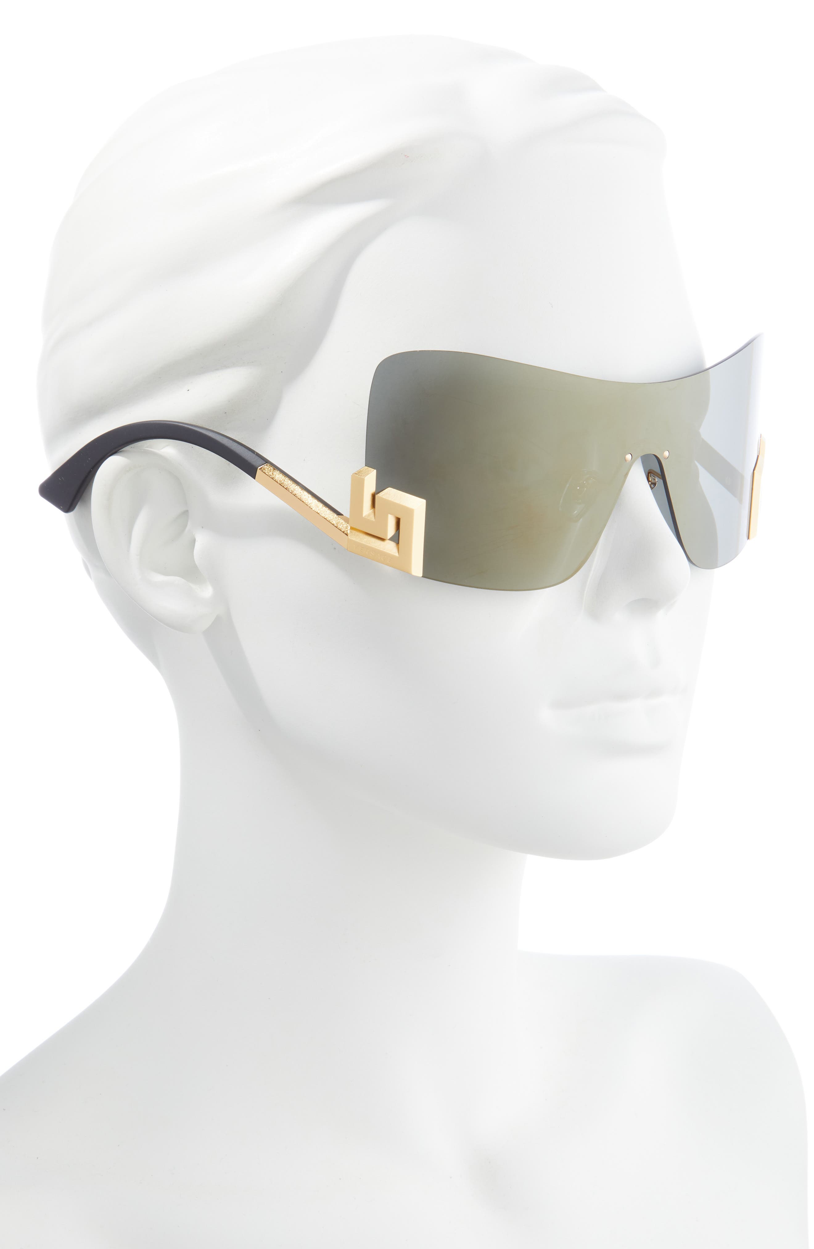 versace mirrored shield sunglasses