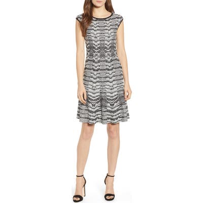 Sentimental Ny Pattern Sweater Dress, White
