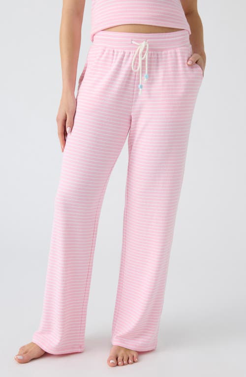 PJ Salvage Happy Days Stripe Peachy Drawstring Pajama Pants Pink Cloud at Nordstrom,