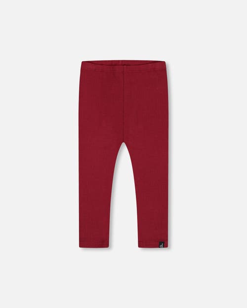 Shop Deux Par Deux Baby Girl's Rib Leggings Burgundy In Windsor Wine