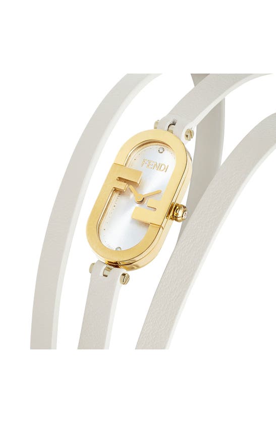 Shop Fendi O'lock Diamond Embellished Wrap Watch, 14.8mm X 28.3mm In Gold