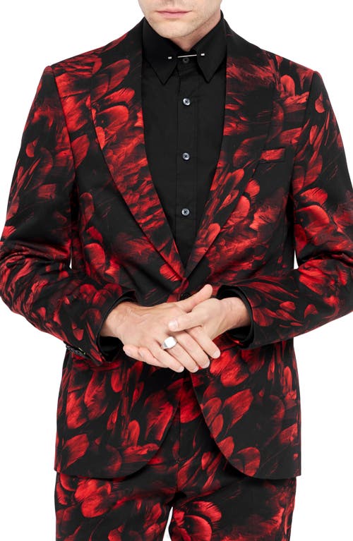 Shop Twisted Tailor Heron Skinny Fit Red Floral Stretch Cotton Sport Coat