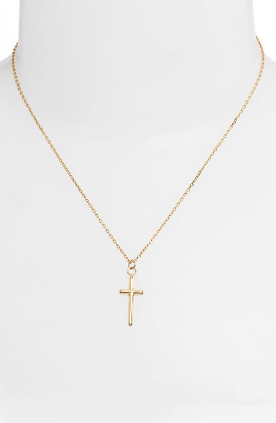 Shop Knotty Cross Pendant Necklace In Gold