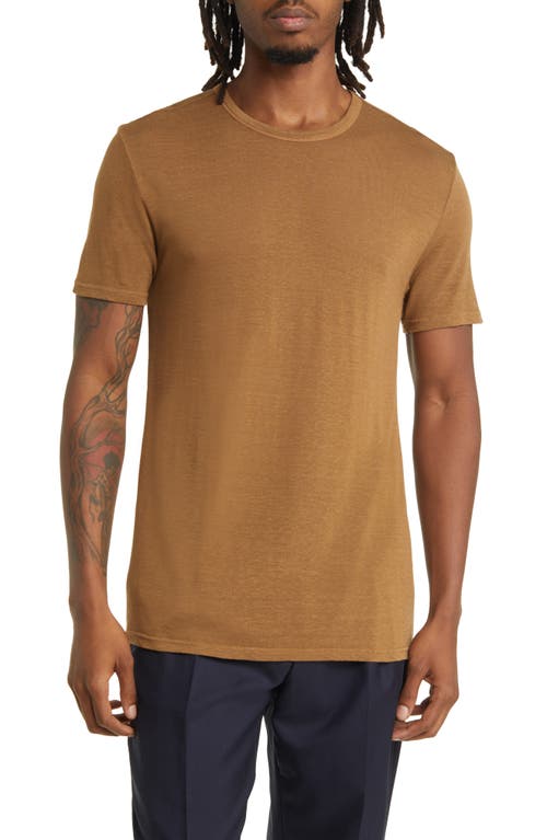 Officine Générale Lyocell & Linen T-Shirt Cigar at Nordstrom,