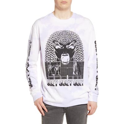 Obey Permapocalypse Bleach Long Sleeve T-Shirt, Purple