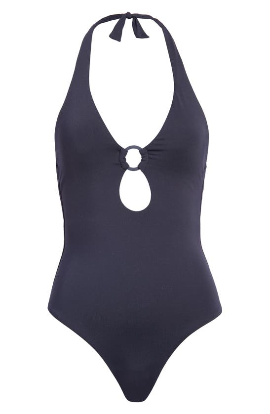 Sea Level Keyhole Halter One-piece Swimsuit In Night Sky