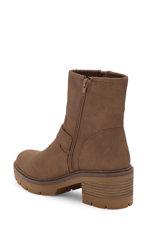 B O C By Børn Monika Platform Moto Bootie In Taupe Nubuck