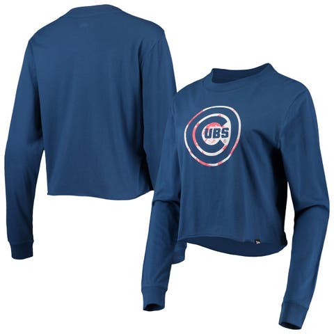 Women's Houston Astros New Era Navy Slub Jersey Cold Shoulder T-Shirt