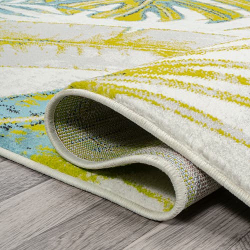 Jonathan Y Monstera Tropical Leaves Area Rug In Ivory/green