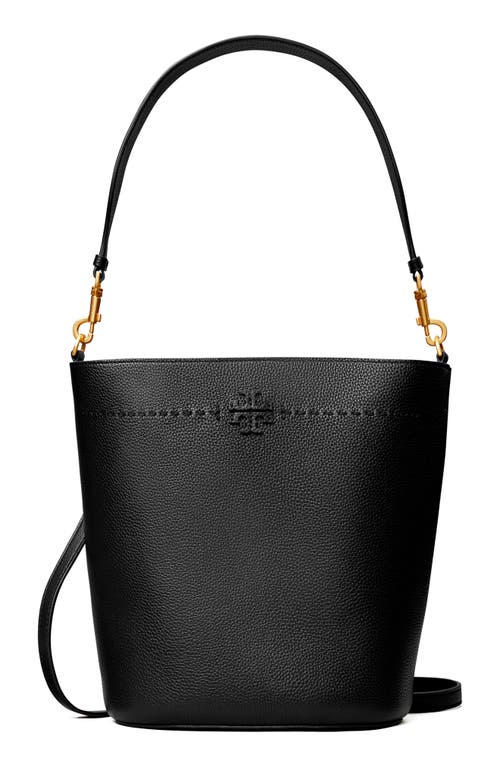 Tory Burch McGraw Leather Bucket Bag in Black at Nordstrom