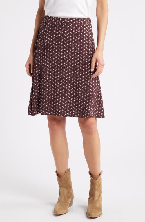 Shop Treasure & Bond Floral Button Wrap Skirt In Burgandy- Tan Sades Petals