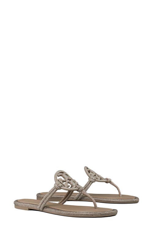 Tory Burch Miller Knotted Pavé Knotted Sandal In Dark Clay