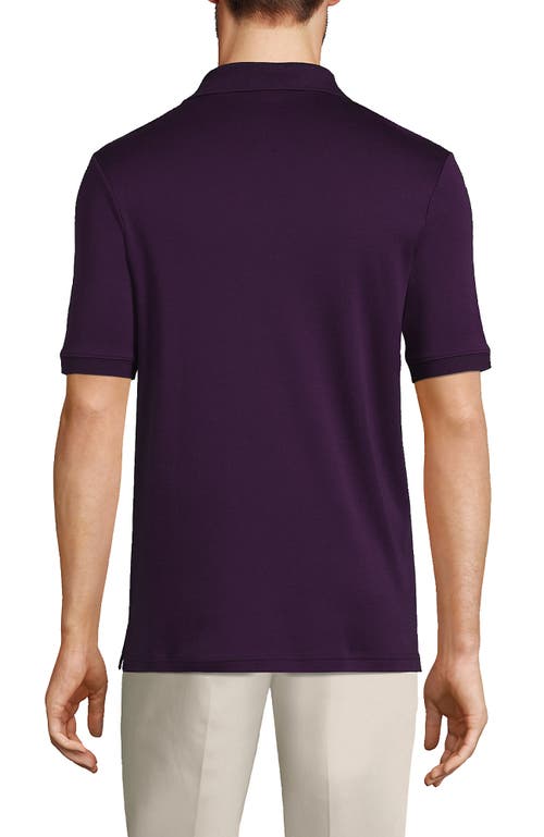 Shop Lands' End Short Sleeve Cotton Supima Polo Shirt In Blackberry